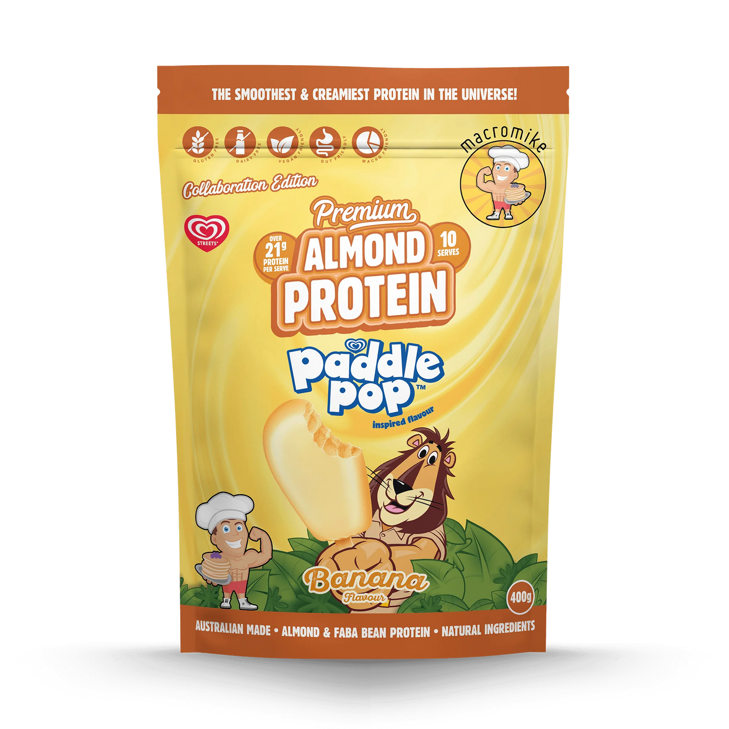 Macro Mike Almond Protein 400G Banana Paddle Pop