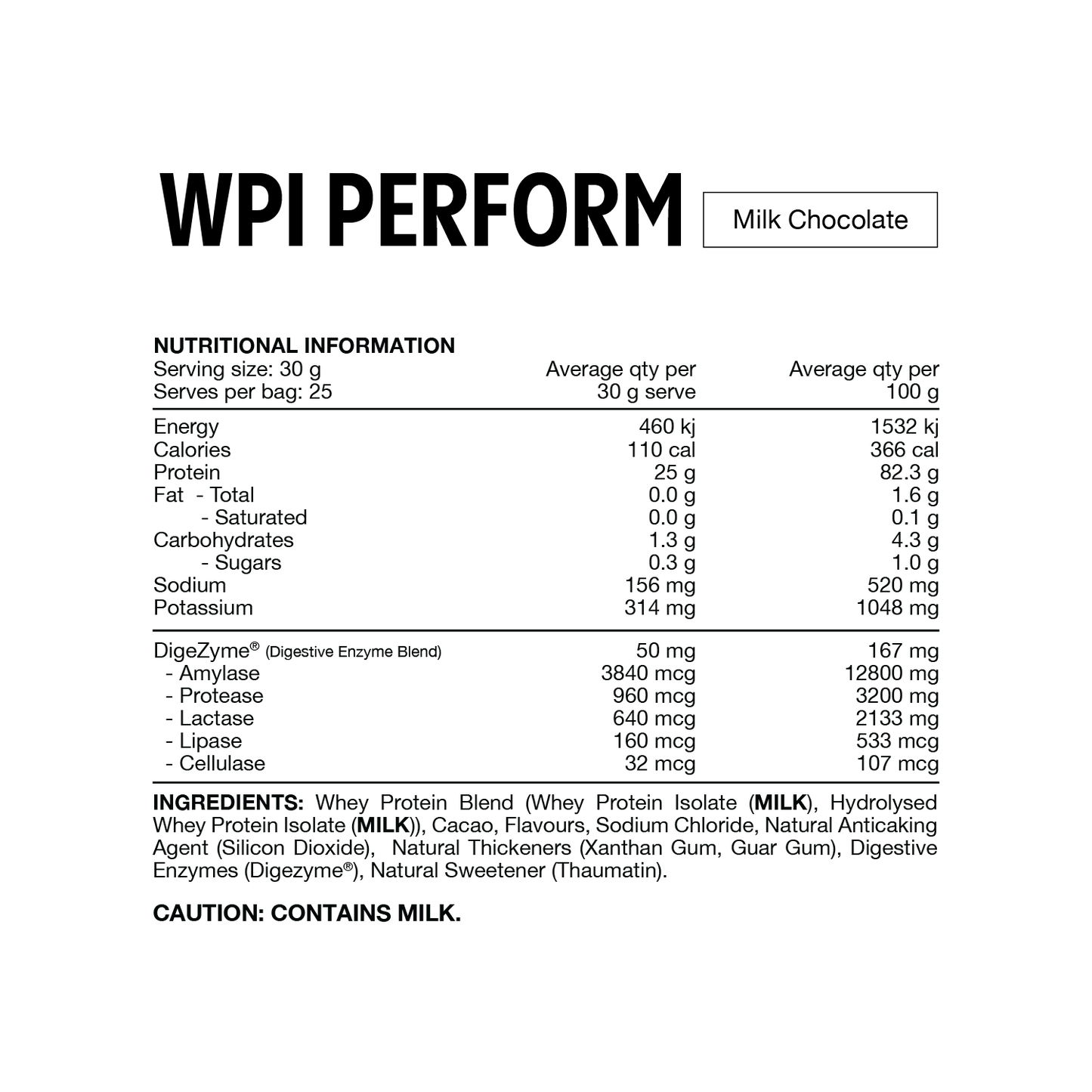 Switch Nutrition WPI Perform 750g Milk Chocolate
