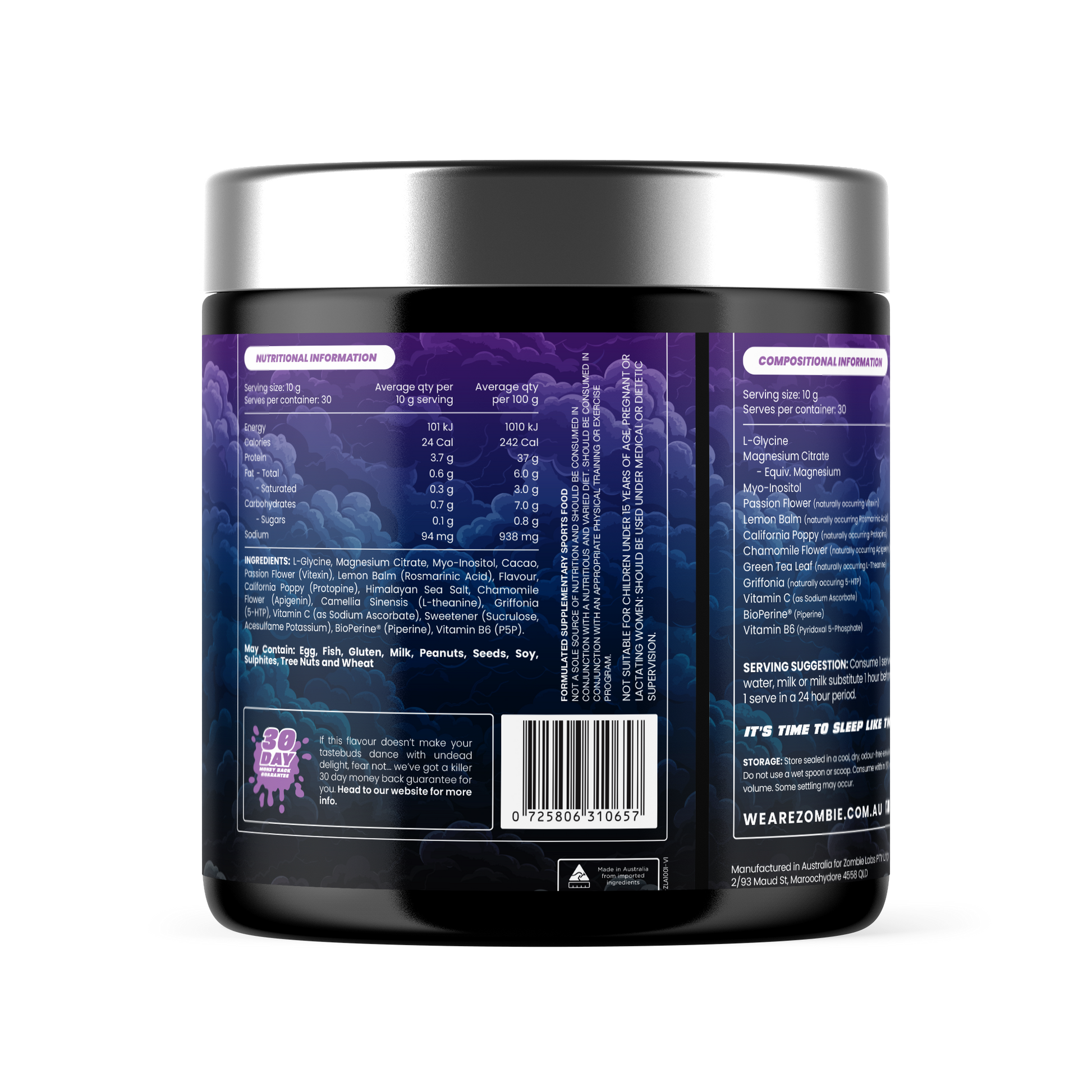 ZombieLabs Blackoutz 30 Serves Calm Chocolate ZombieLabs Blackoutz 30 Serves Calm Chocolate