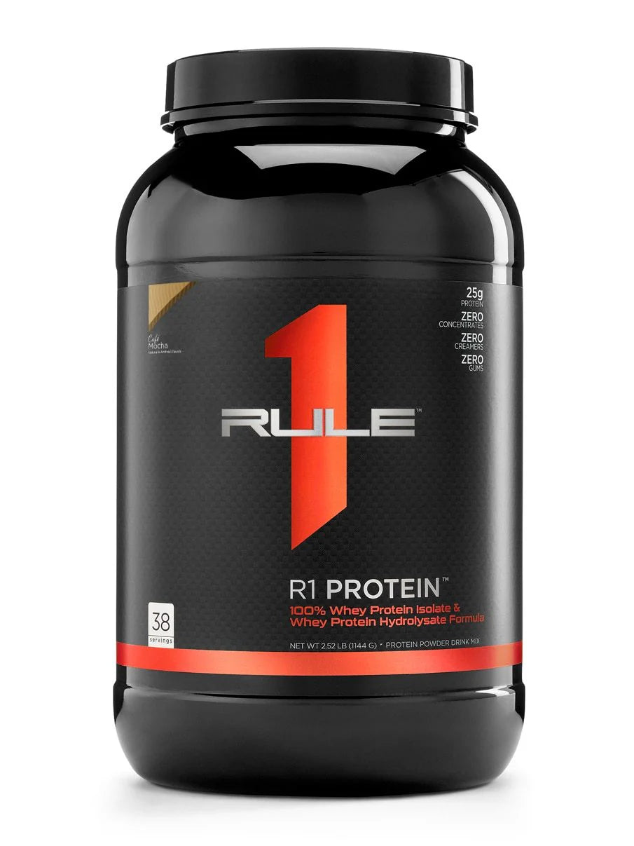 Rule1 Whey Protein Isolate 2lb Cafe Mocha Rule1 Whey Protein Isolate 2lb Cafe Mocha