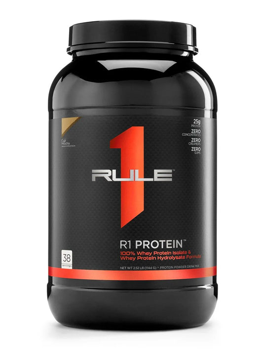 Rule1 Whey Protein Isolate 2lb Cafe Mocha Rule1 Whey Protein Isolate 2lb Cafe Mocha
