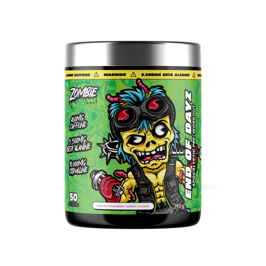 ZombieLabs End of Dayz Pre Workout 50 Serves Sinister Strawberry Gummy ZombieLabs End of Dayz Pre Workout 50 Serves Sinister Strawberry Gummy