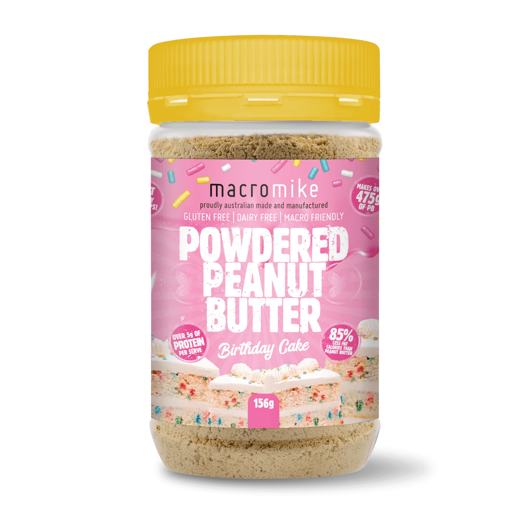 Macro Mike Powdered Peanut Butter 156g Birthday Cake Macro Mike Powdered Peanut Butter 156g Birthday Cake
