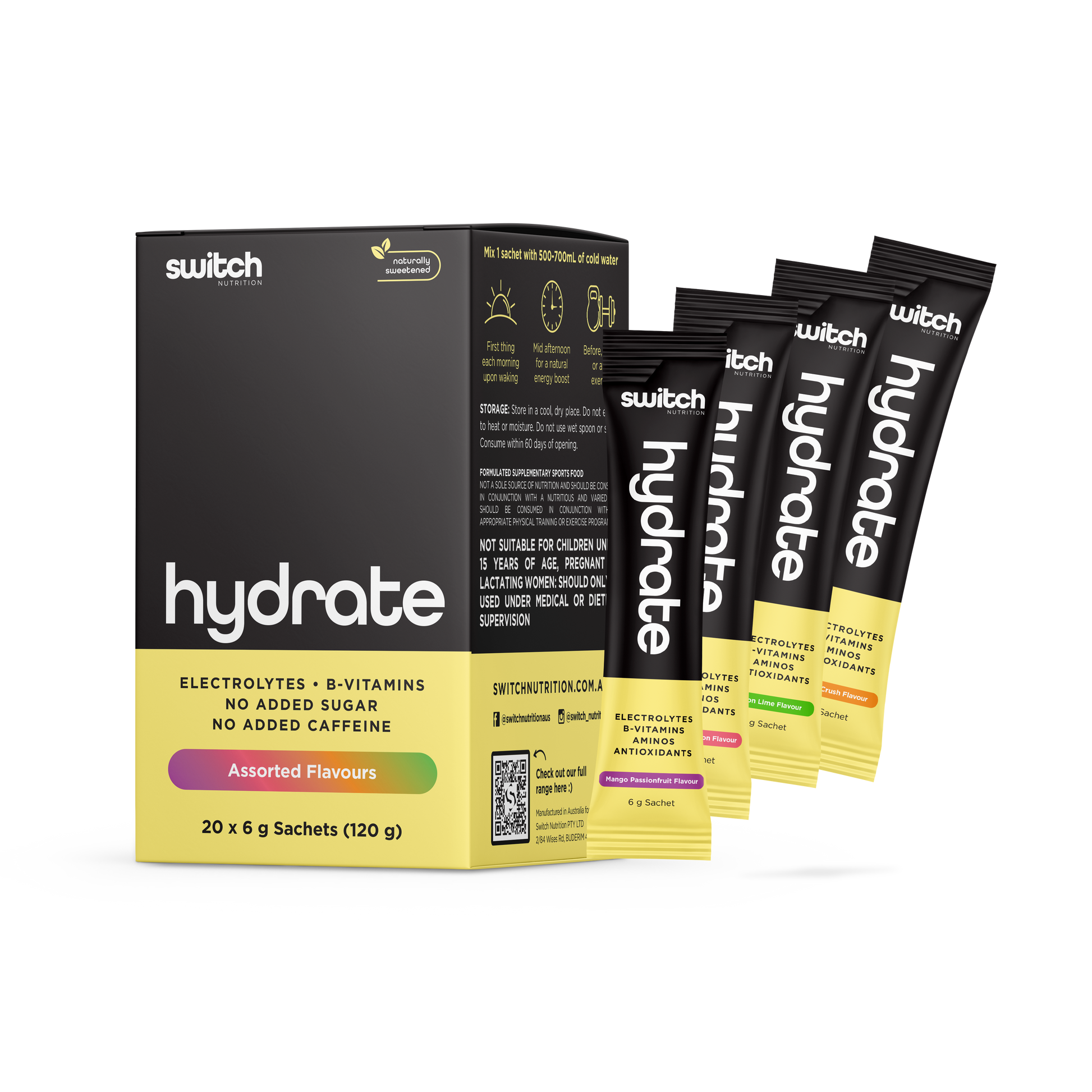 Switch Nutrition Hydrate (Sugar Free) 20 x 6g Assorted Switch Nutrition Hydrate (Sugar Free) 20 x 6g Assorted