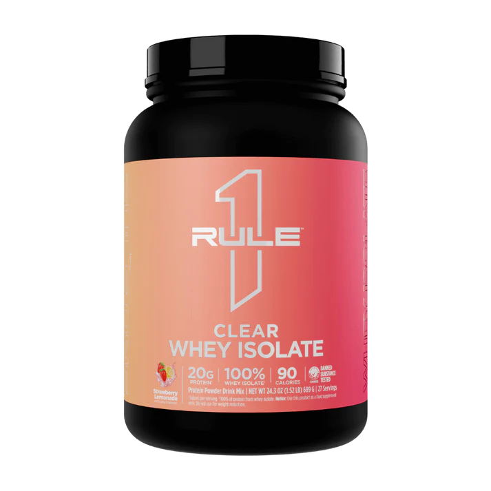 Rule1 Clear Whey Isolate 27 Serves Strawberry Lemonade