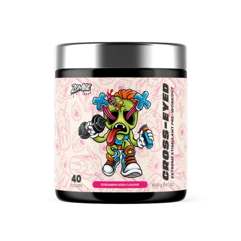 ZombieLabs Cross-Eyed Extreme Pre Workout 40 Serves Screaming Soda ZombieLabs Cross-Eyed Extreme Pre Workout 40 Serves Screaming Soda