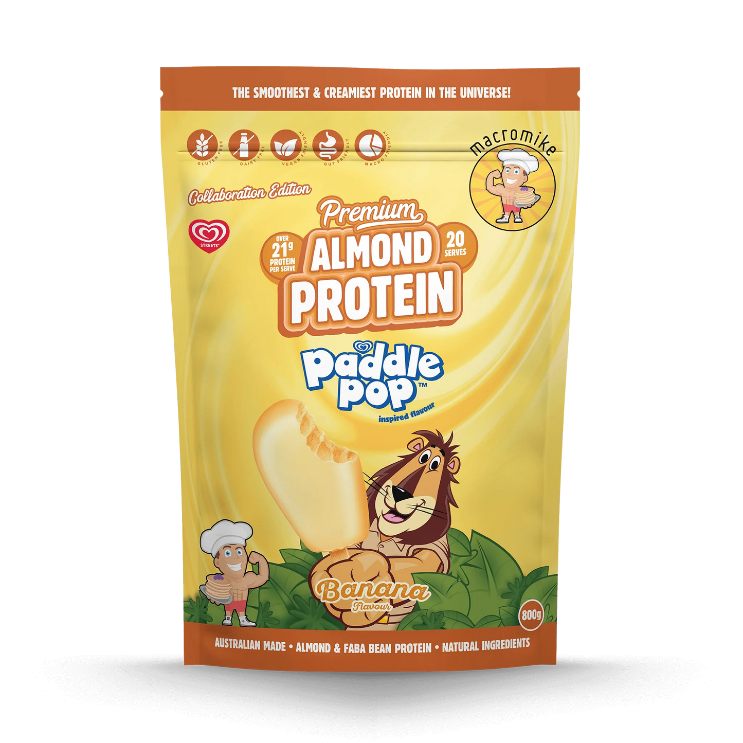 Macro Mike Almond Protein 800G Banana Paddle Pop