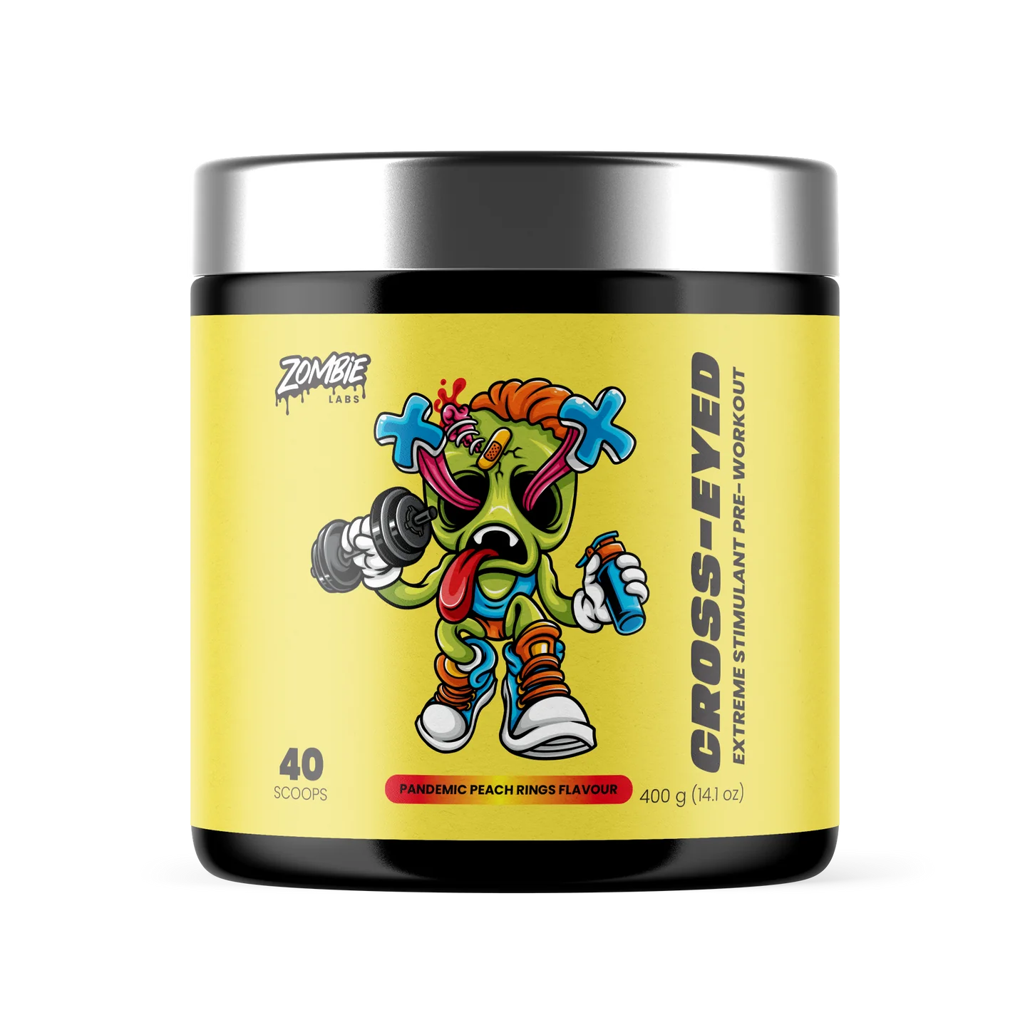 ZombieLabs Cross-Eyed Extreme Pre Workout 40 Serves Pandemic Peach Rings ZombieLabs Cross-Eyed Extreme Pre Workout 40 Serves Pandemic Peach Rings