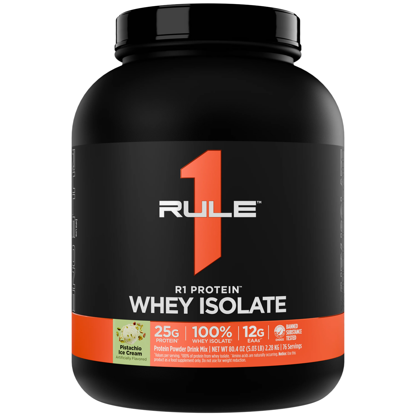 Rule1 Whey Protein Isolate 5lb Pistachio Ice Cream