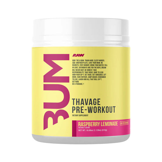 Thavage Pre-Workout by CBUM 40 Serves Raspberry Lemonade Thavage Pre-Workout by CBUM 40 Serves Raspberry Lemonade
