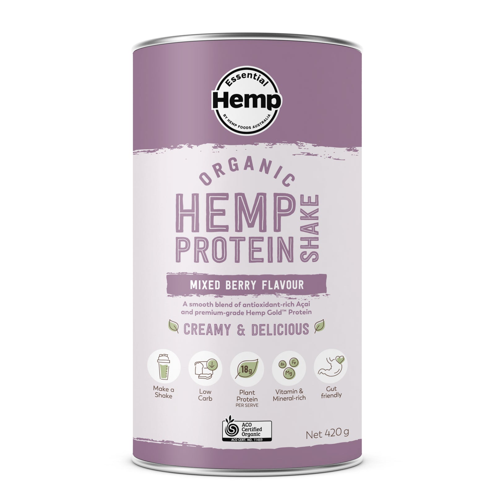 Essential Hemp Protein 420g Mixed Berry Essential Hemp Protein 420g Mixed Berry