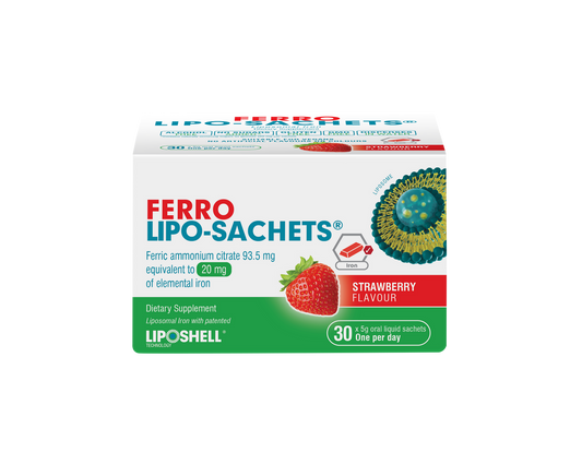 Lipo-Sachets Ferro Strawberry Liquid Iron Sachets 5g x 30 Pack Lipo-Sachets Ferro Strawberry Liquid Iron Sachets 5g x 30 Pack