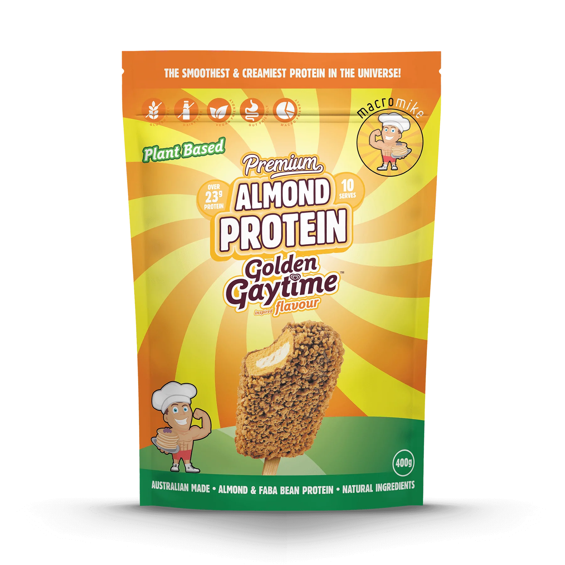 Macro Mike Almond Protein 400G Golden Gaytime Macro Mike Almond Protein 400G Golden Gaytime