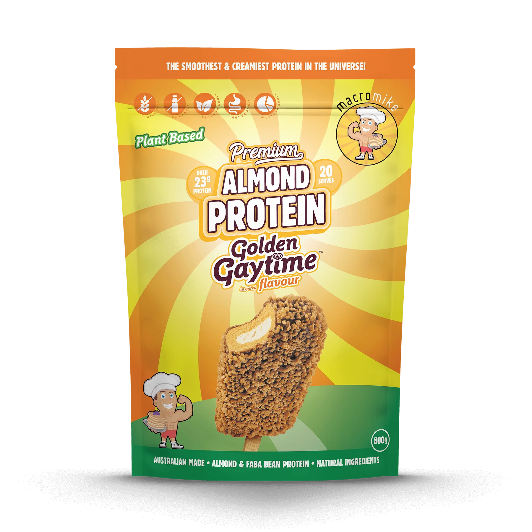 Macro Mike Almond Protein 800G Golden Gaytime Macro Mike Almond Protein 800G Golden Gaytime