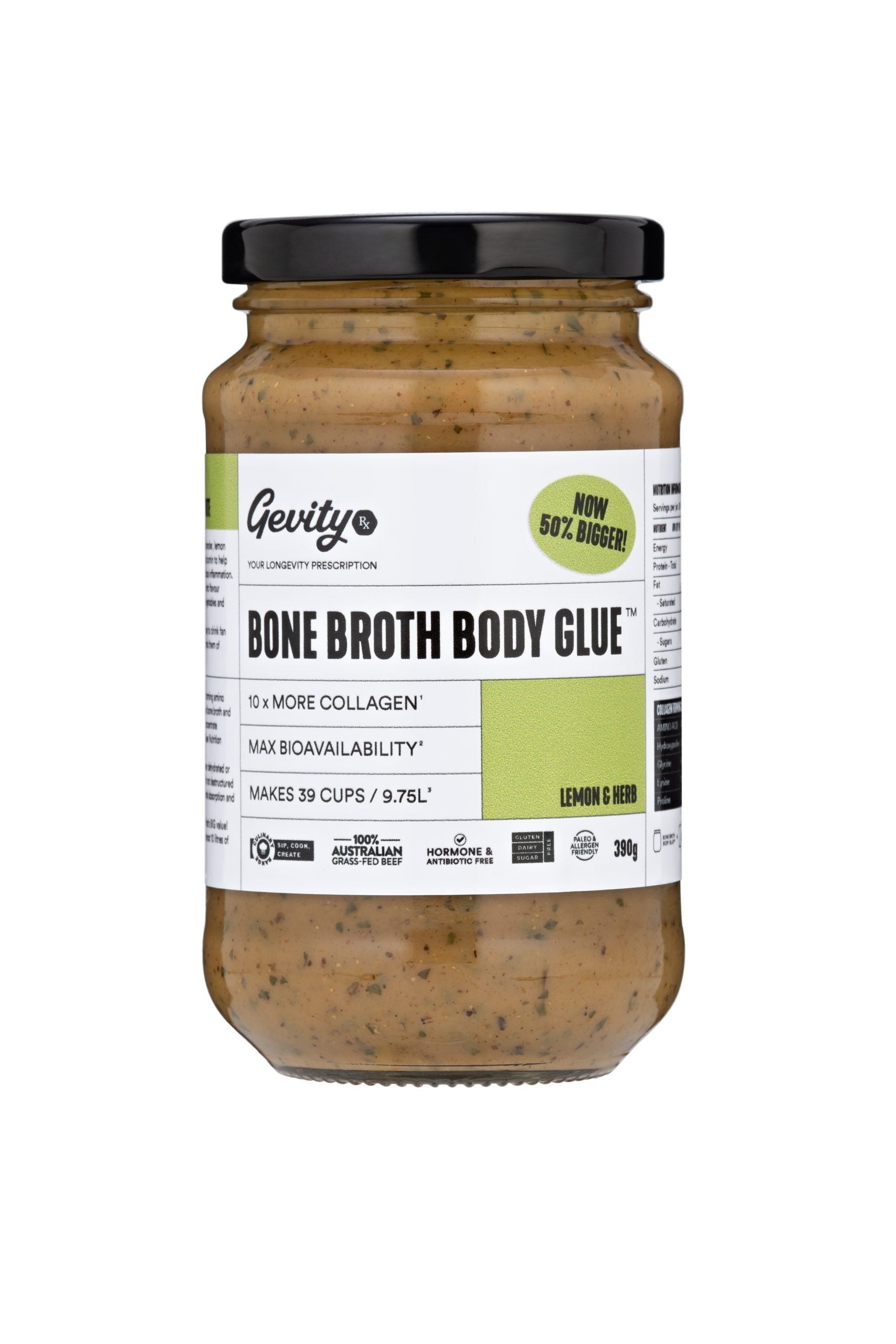 Gevity RX Bone Broth Body Glue 390g Lemon & Herb Gevity RX Bone Broth Body Glue 390g Lemon & Herb