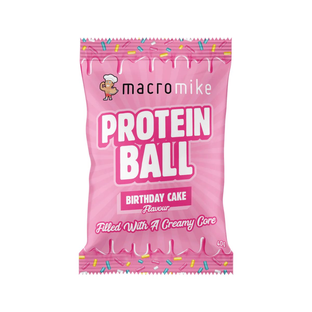 Macro Mike Protein Ball 60g Birthday Cake Macro Mike Protein Ball 60g Birthday Cake