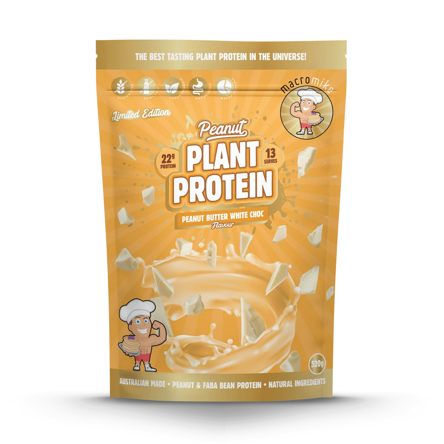 Macro Mike Peanut Protein 520g White Choc