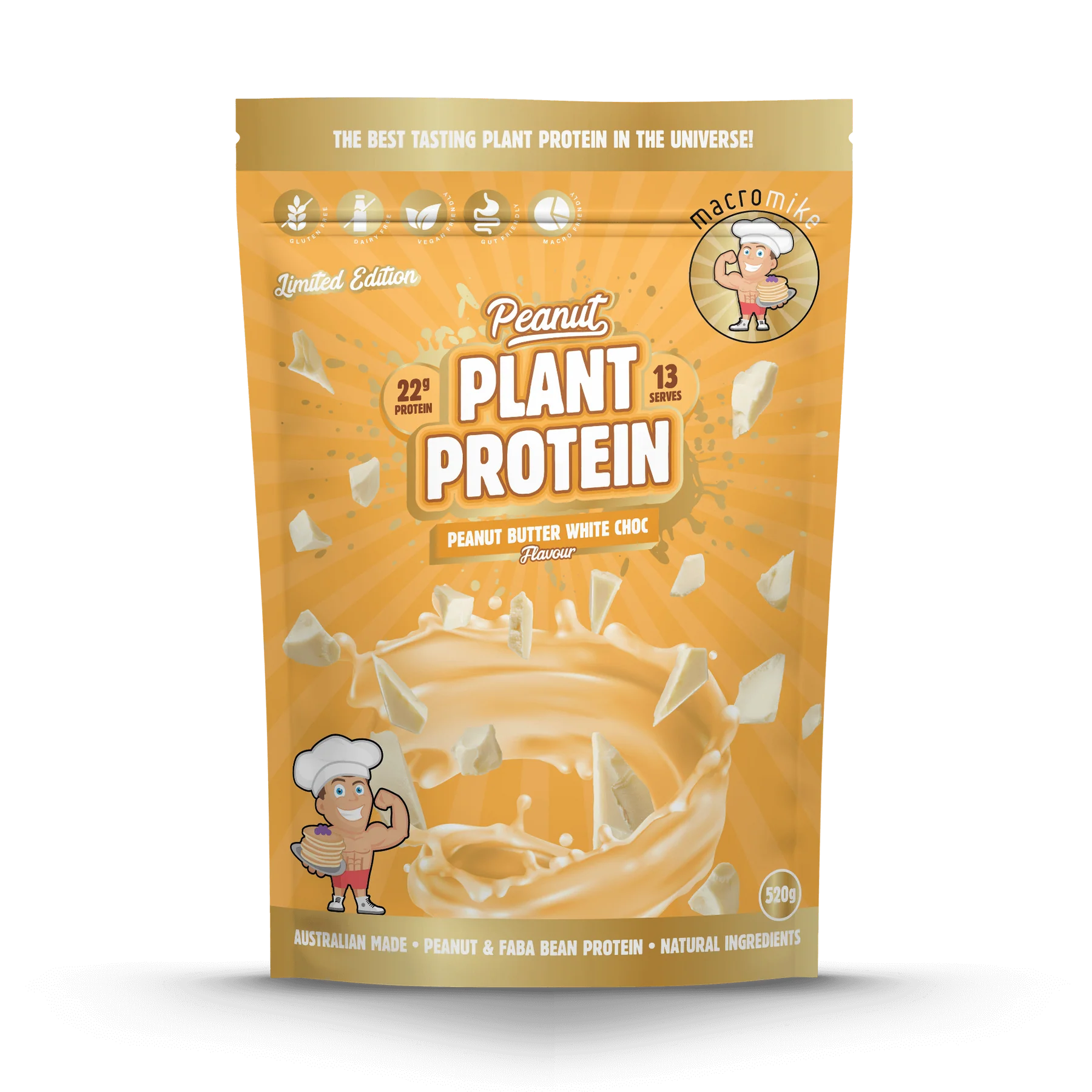 Macro Mike Peanut Protein 520g White Choc Macro Mike Peanut Protein 520g White Choc