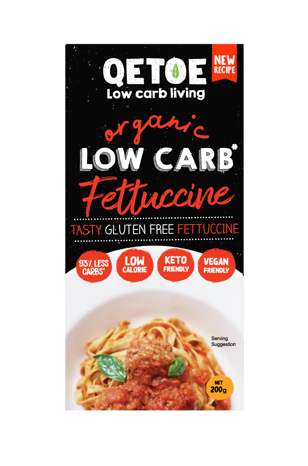 QETOE Organic Low Carb Fettucine 200g QETOE Organic Low Carb Fettucine 200g