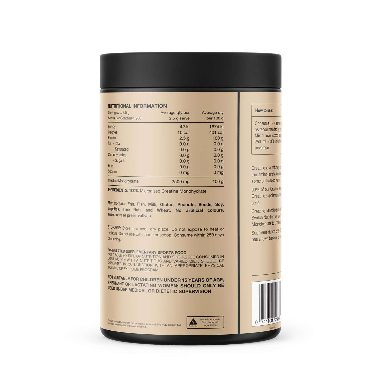 Switch Nutrition Creatine Monohydrate 500g