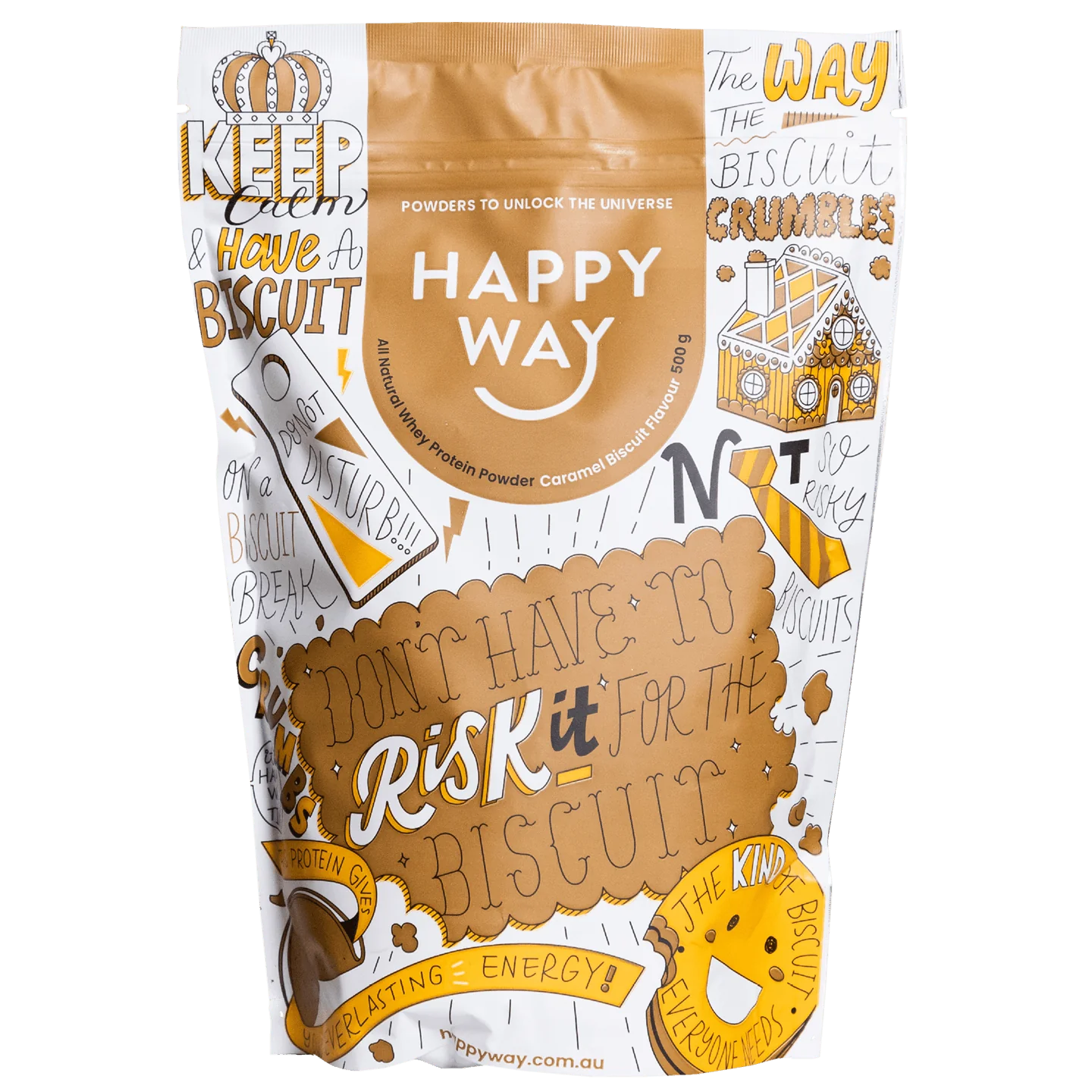 Happy Way Whey Protein Powder 500G CARAMEL BISCUIT Happy Way Whey Protein Powder 500G CARAMEL BISCUIT