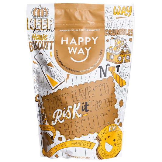 Happy Way Whey Protein Powder 500G CARAMEL BISCUIT Happy Way Whey Protein Powder 500G CARAMEL BISCUIT
