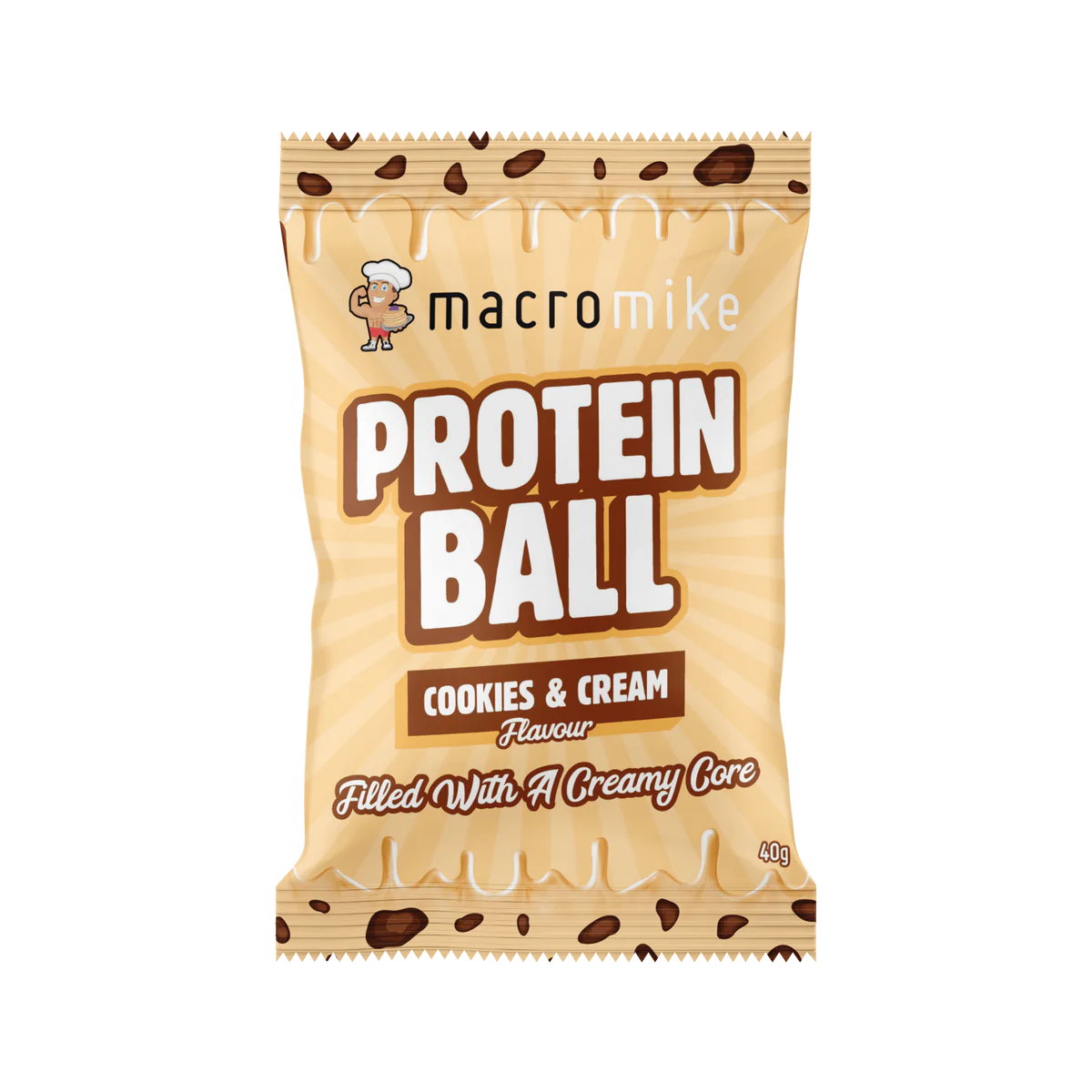 Macro Mike Protein Ball 60g Cookies & Cream Macro Mike Protein Ball 60g Cookies & Cream