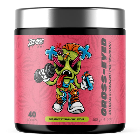 ZombieLabs Cross-Eyed Extreme Pre Workout 40 Serves Wicked Watermelon ZombieLabs Cross-Eyed Extreme Pre Workout 40 Serves Wicked Watermelon