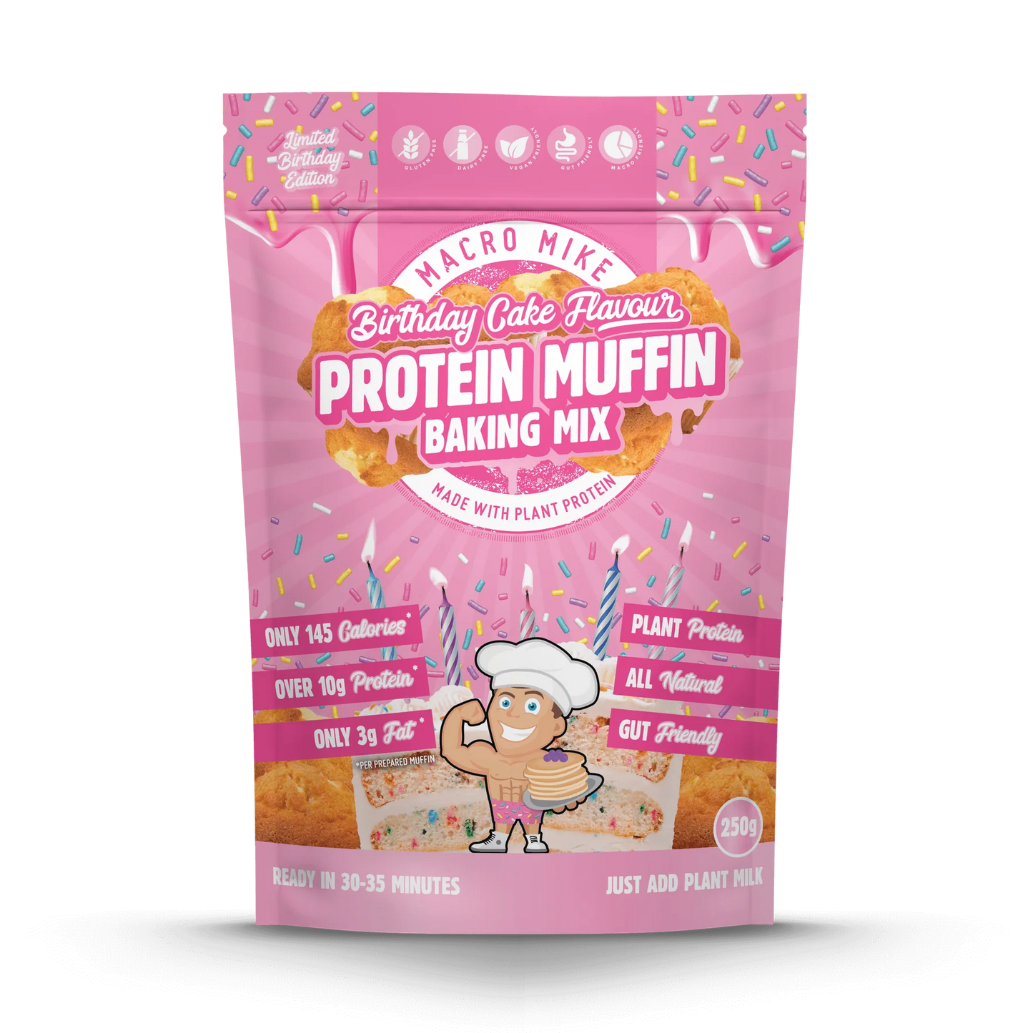 Macro Mike Protein Muffin 250G Birthday Cake