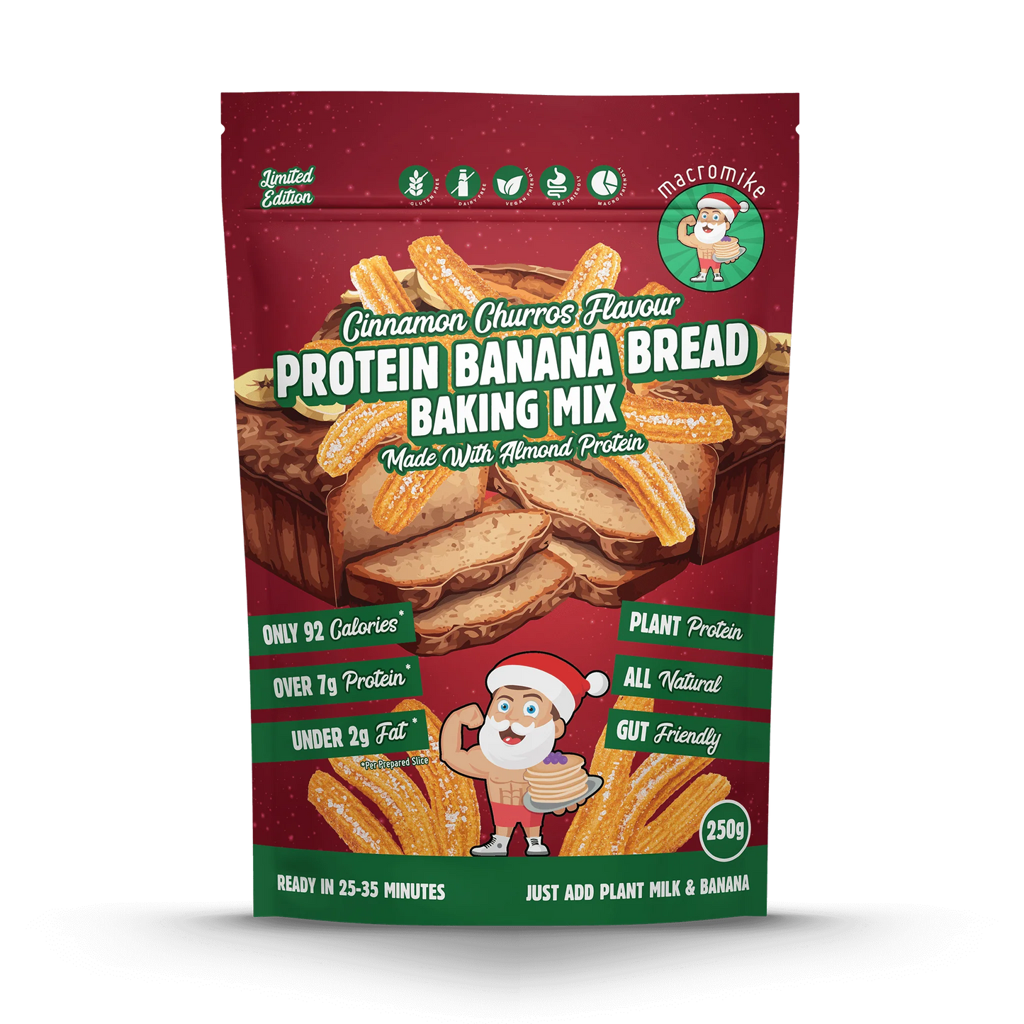 Macro Mike Banana Bread 250G Christmas Cinnamon Churros