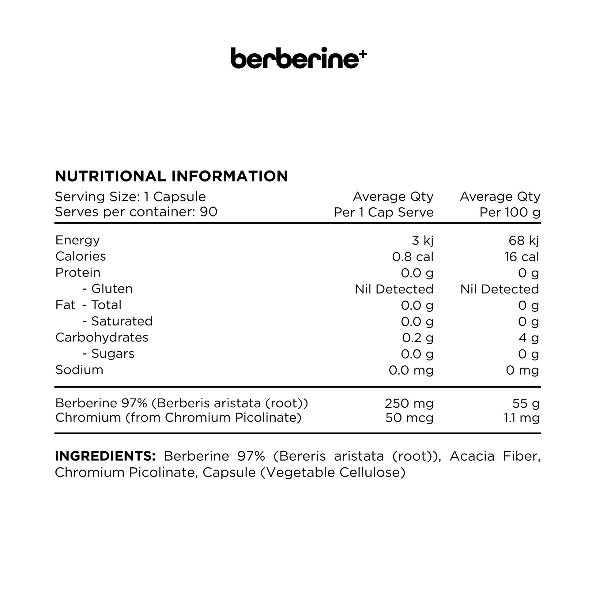 Switch Nutrition Berberine + 90vc