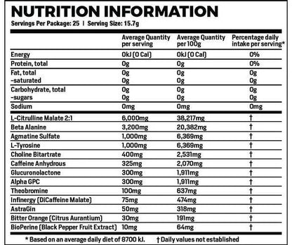 Phase1 Nutrition Pre Phase 25 serves Peach Mango