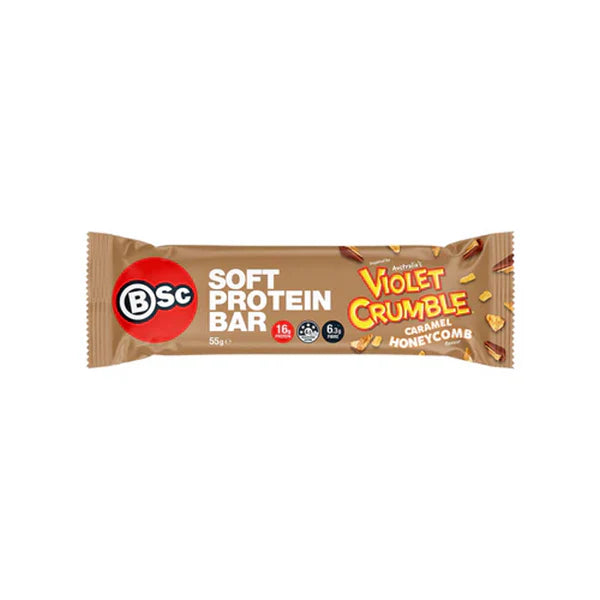 BSC Violet Crumble Protein Bar 55GM Caramel Honeycomb