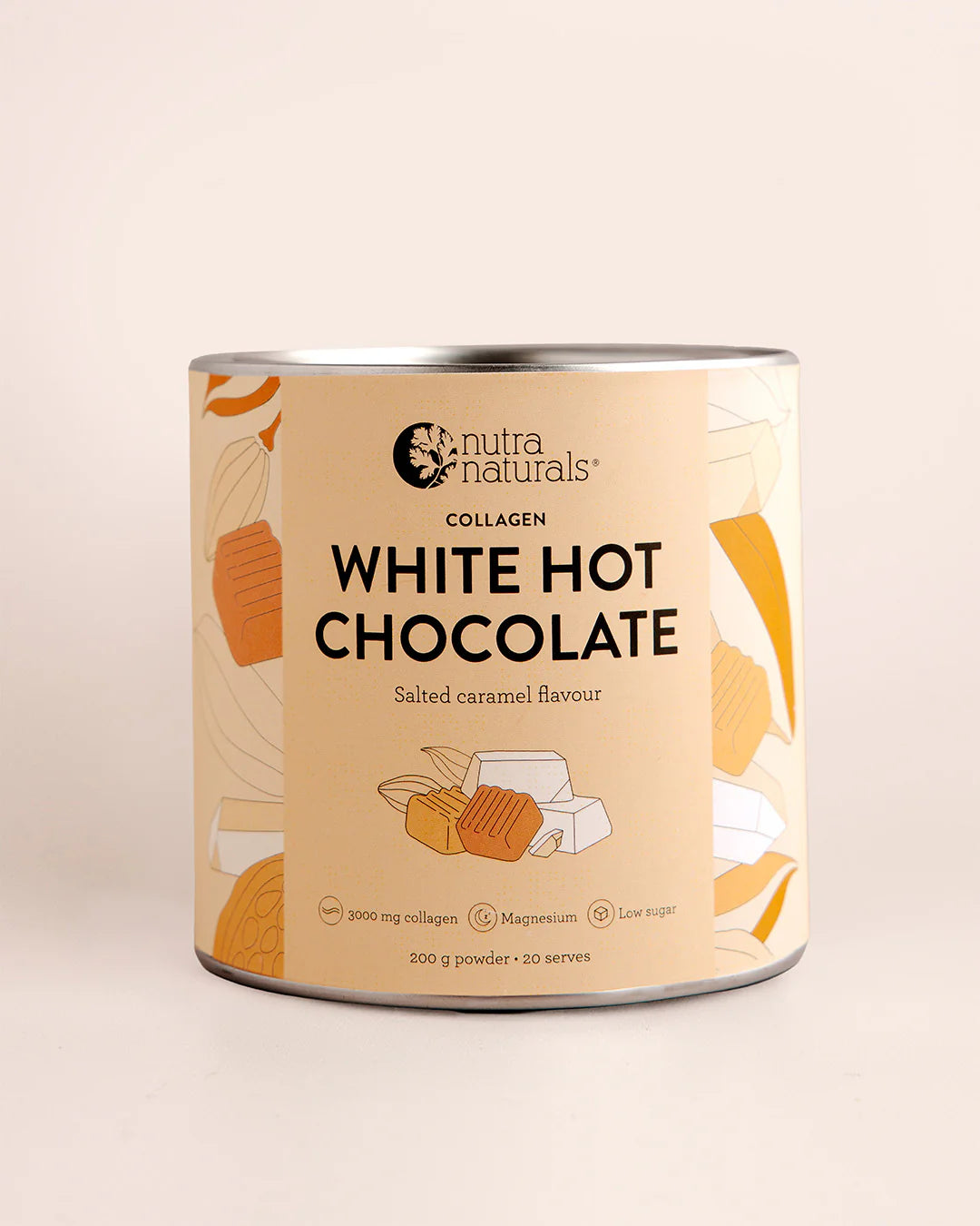 Nutra Organics Collagen White Hot Chocolate Salted Caramel 200g
