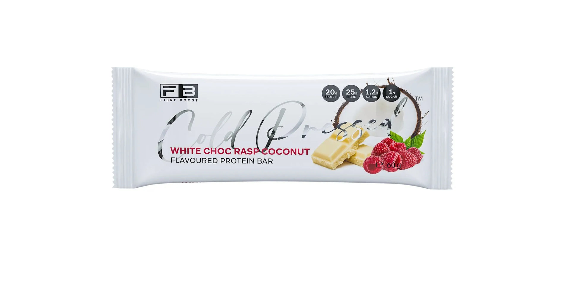Fibre Boost Protein Bar White Choc Raspberry Coconut