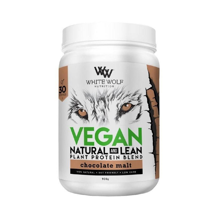 White Wolf Natural & Lean Vegan Protein 900g Choc Malt