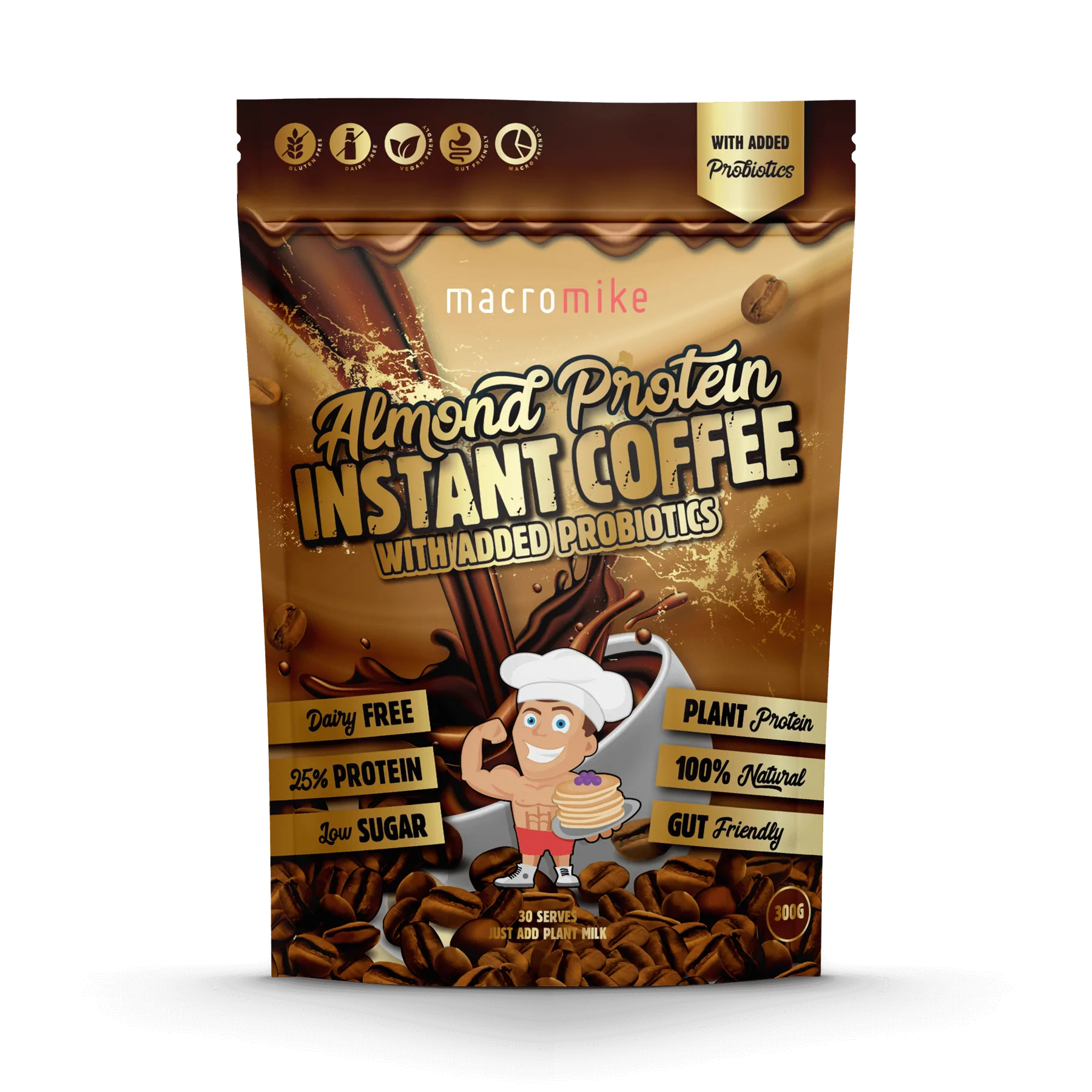 Macro Mike Almond Protein 30 serves Instant Coffee