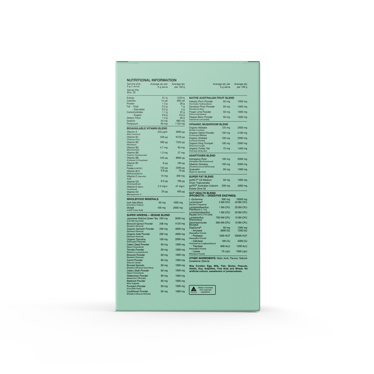 Switch Nutrition Greens 20 Serves Cloudy Apple