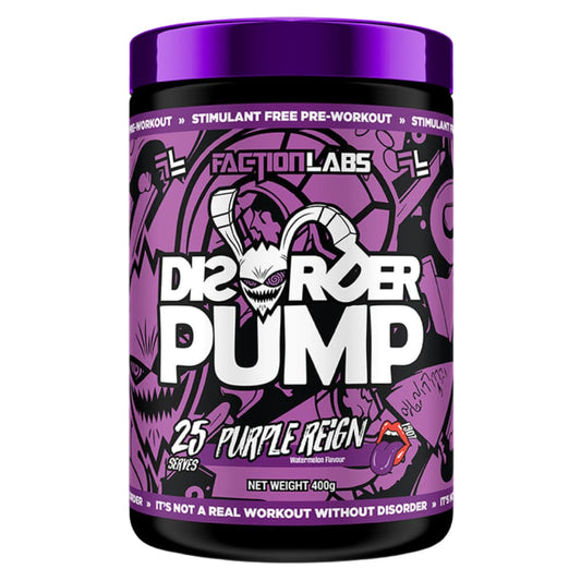 Faction Labs Disorder Pump 25 serves Purple Reign