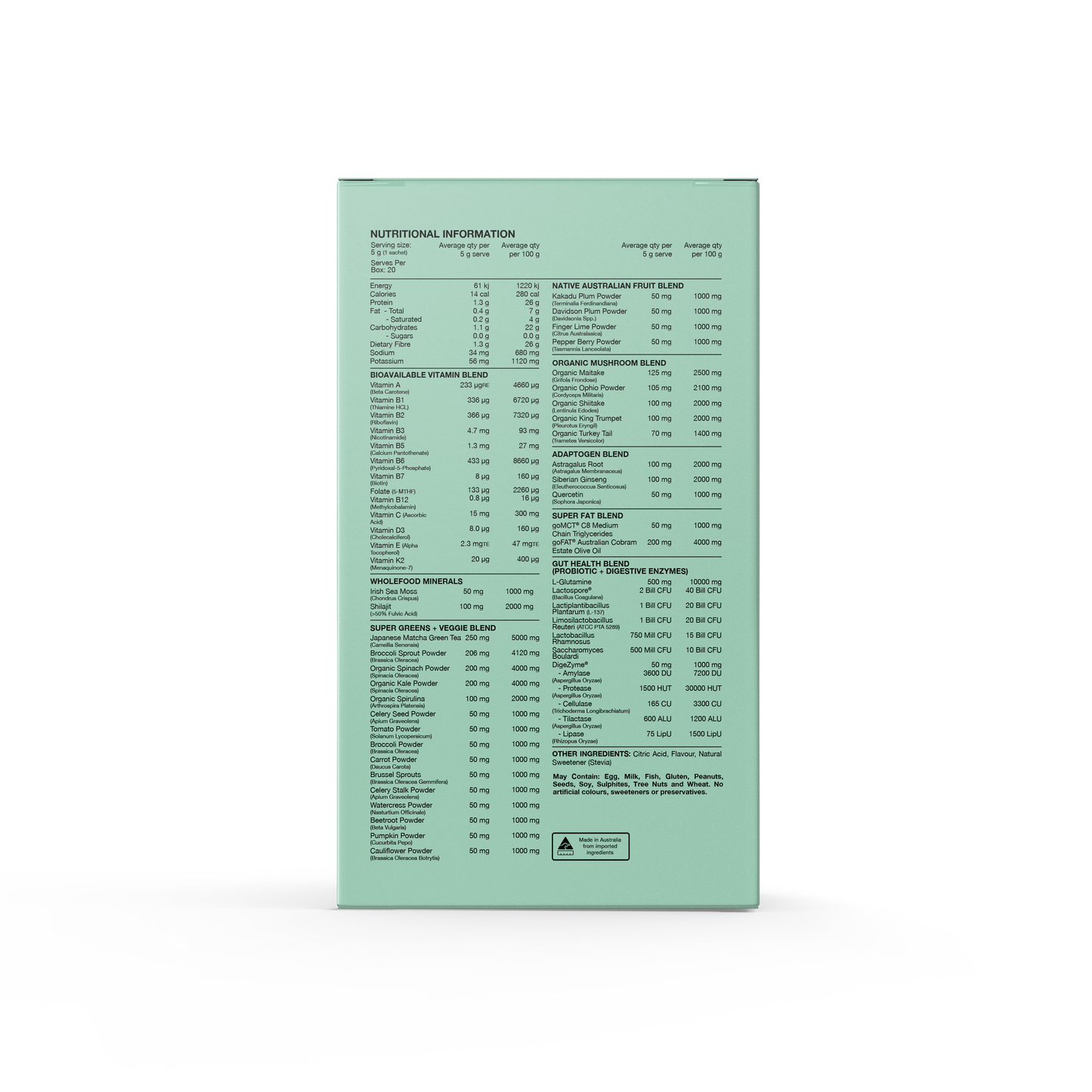 Switch Nutrition Greens 20 Serves Strawberry Kiwi