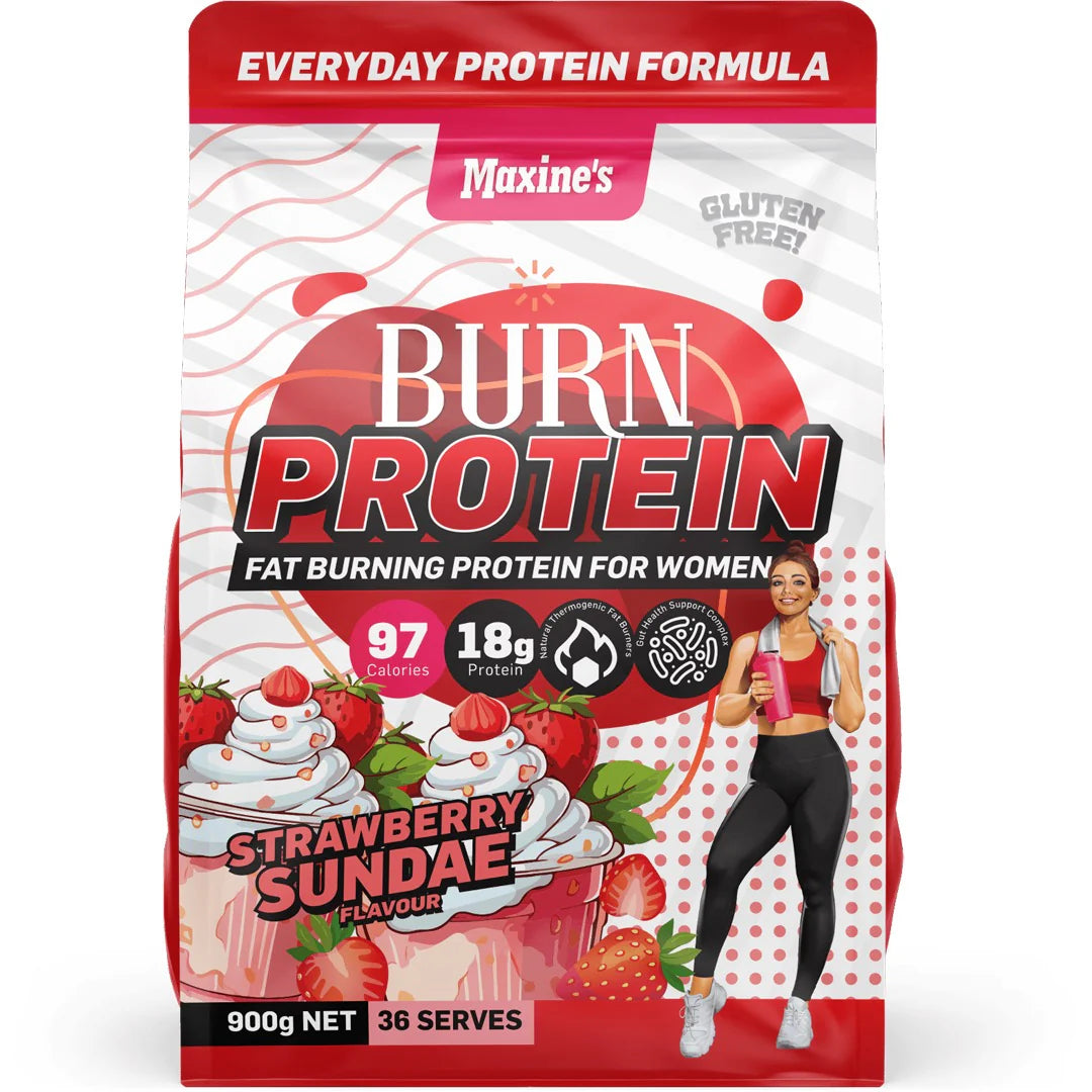 Maxines Burn Protein 500G Strawberry Sundae