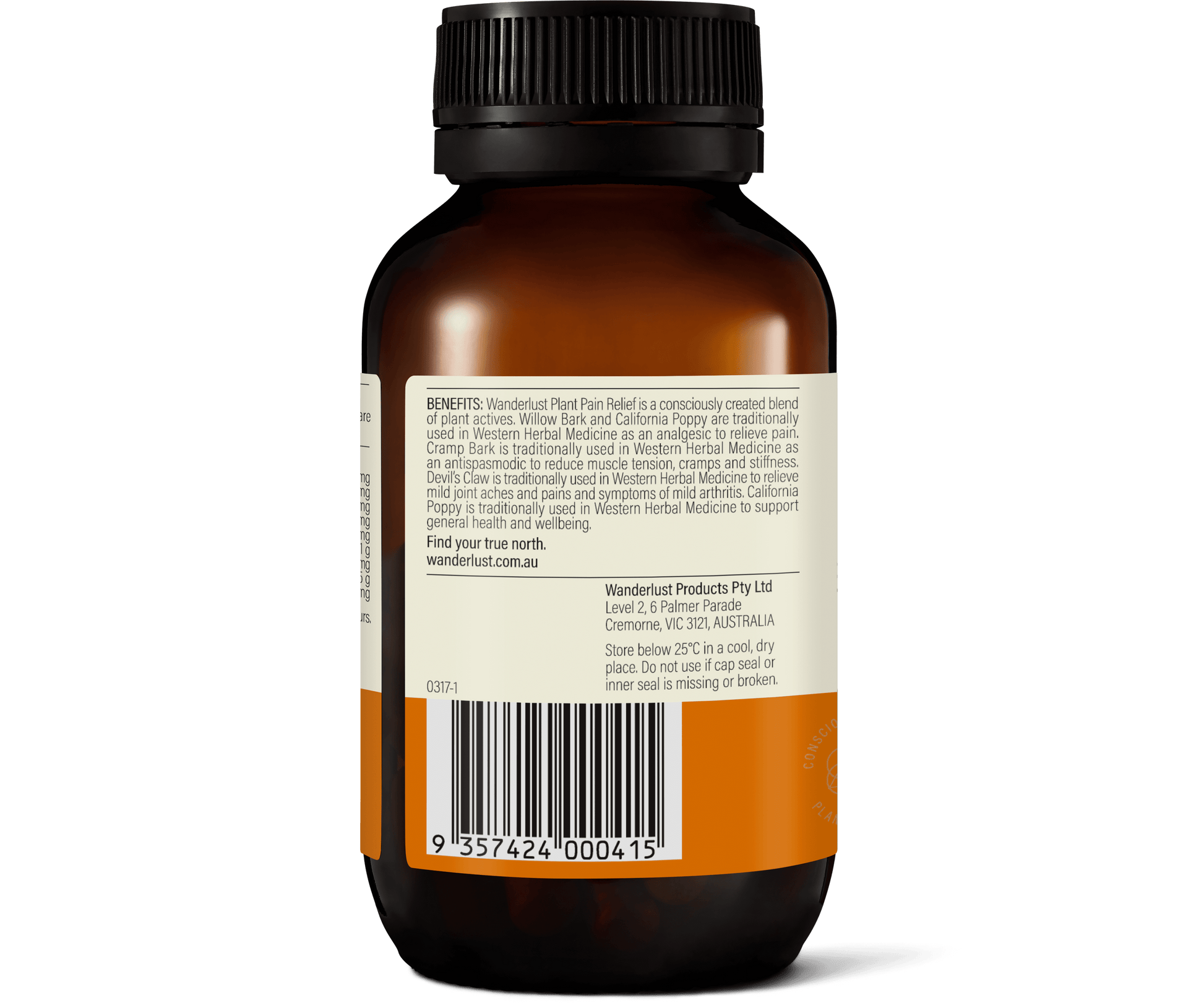 Wanderlust Plant Pain Relief 60 Capsules
