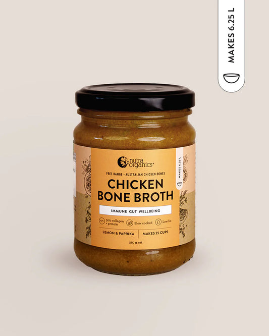 Nutra Organics Chicken Bone Broth Concentrate 250g Lemon & Paprika