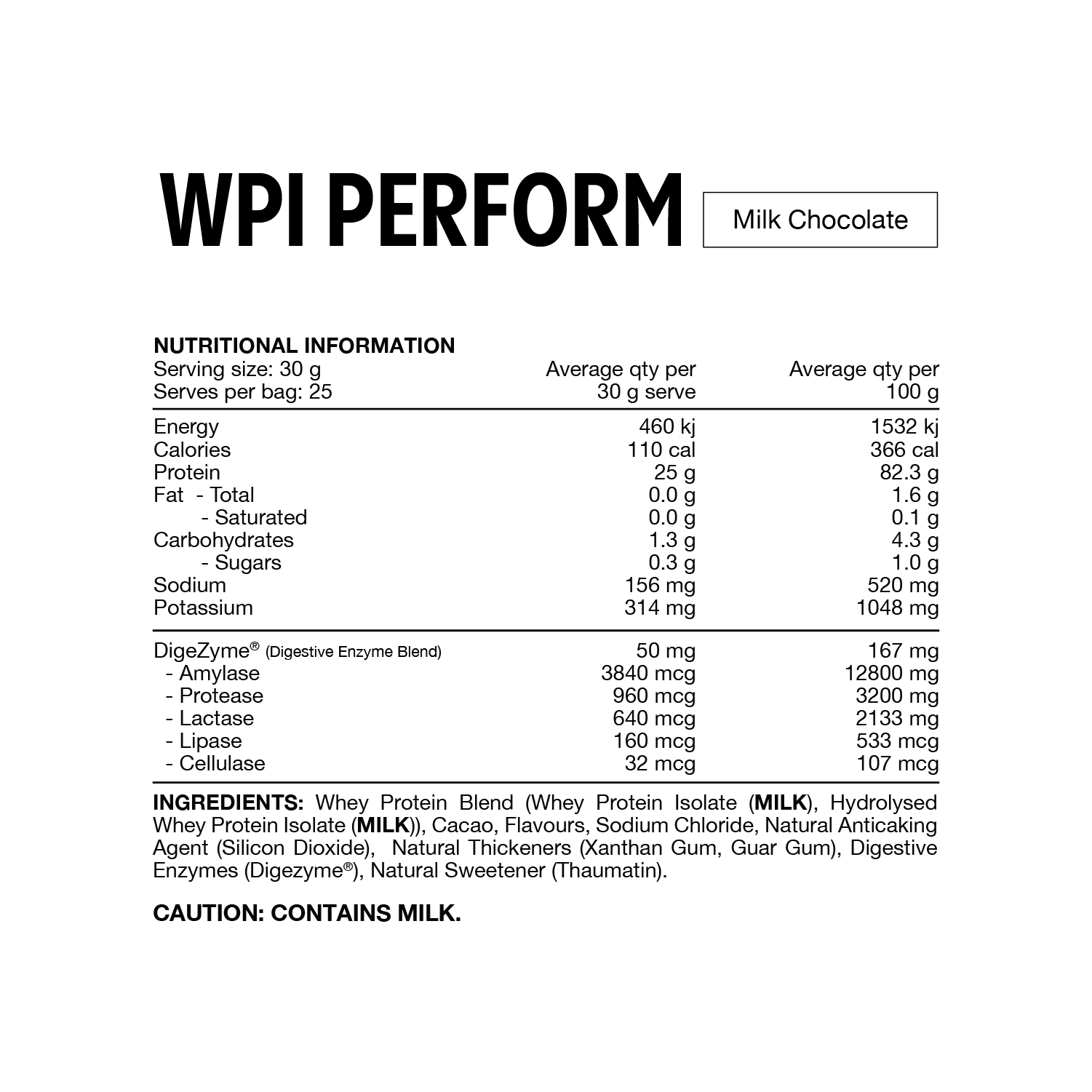 Switch Nutrition WPI Perform 750g Milk Chocolate