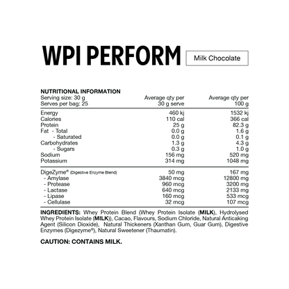 Switch Nutrition WPI Perform 750g Milk Chocolate