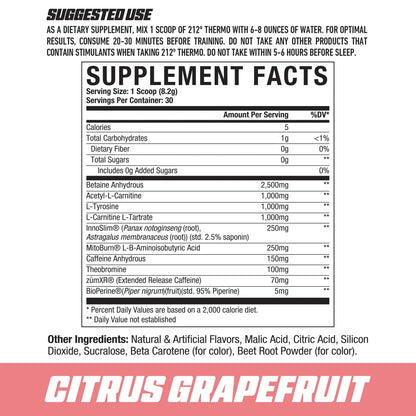 Axe & Sledge 212 Thermo 30 Serves Citrus Grapefruit