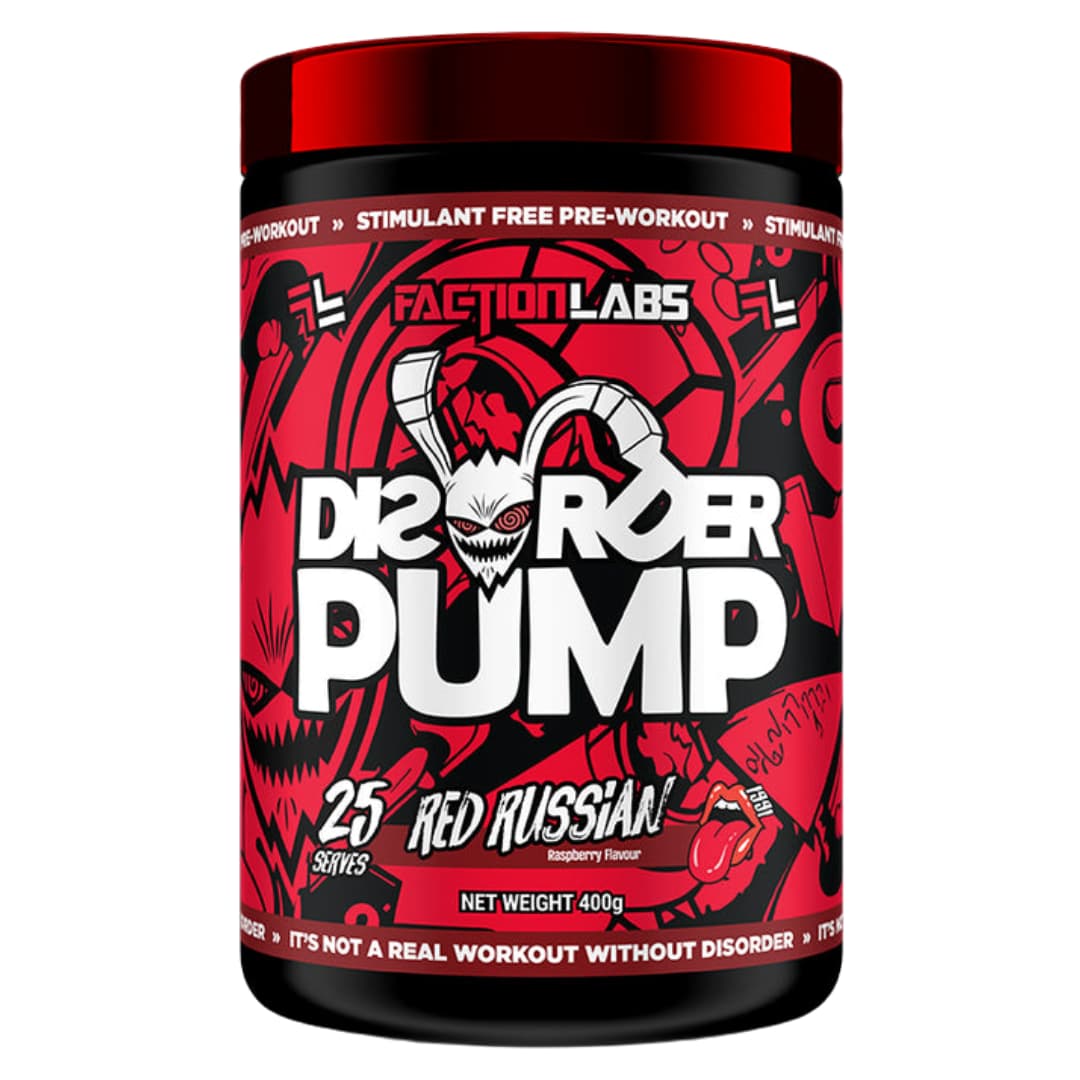 Faction Labs Disorder Pump 25 serves Red Russian