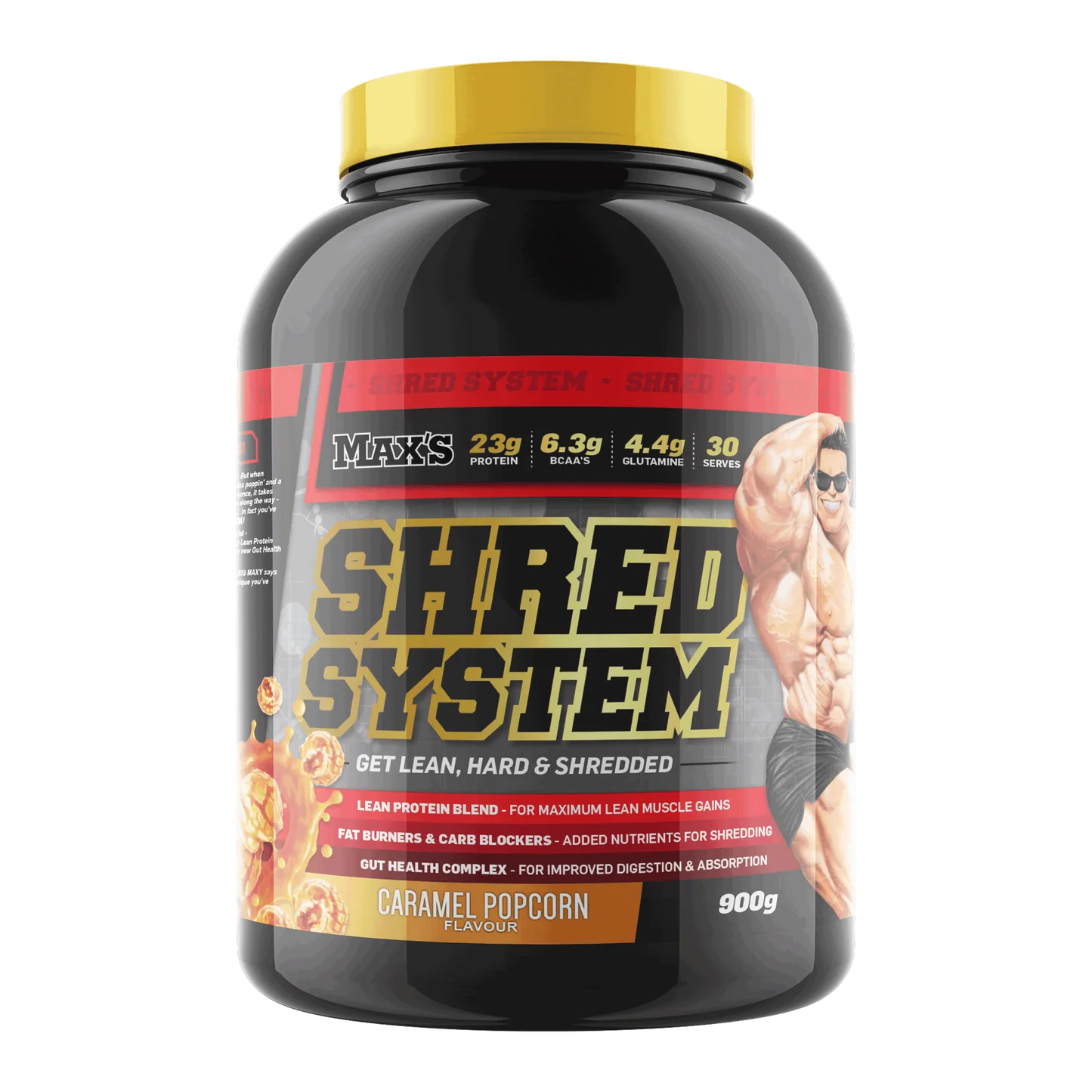 Maxs Shred System 900G Caramel Popcorn