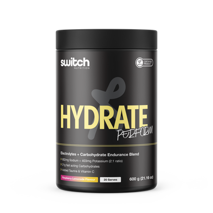 Switch Nutrition Hydrate Perform 20 Serves Raspberry Lemonade