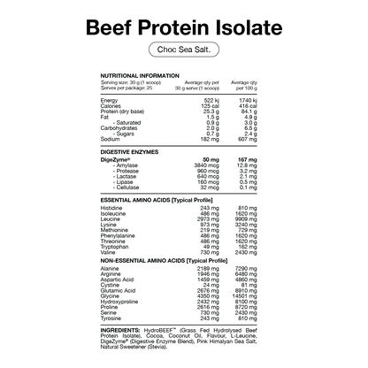 Switch Nutrition Beef Protein Isolate 750g Choc Sea Salt